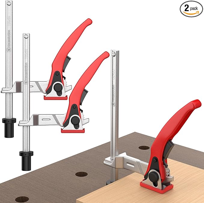 Housolution Bench Dog Clamp, 3/4 inch Dog Holes Workbench Clamp | Adjustable MFT Table Hold Down Quick Fixed Clip, Workbench Accessories for Wood Carving Routing Sanding, 2 Pack