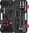VANPO Torque Wrench Set, 1/4", 3/8", 1/2" Drive, 47-Piece, Click Type | 20–240 in-lb, 5–45 & 10–170 ft-lb for Lug Nuts, Car, Motorcycle & Bike Repair, with S2 Bits Wheel & Spark Plug Sockets, 72T