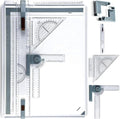 A3 Portable Drawing Table Board with Clear Rule Parallel Motion and Angle Adjustable Measuring System, Multi-Function Metric Drawing Board Drafting Table for Engineering Students