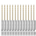 13PC 1/16" Titanium Coated Twist Hex Shank Drill Bit Set, 135 Degree Tip HSS Drill Bit Sets, Impact Driver Drill Bits for Wood, Steel, Metal, Plastic with Quick Change Design