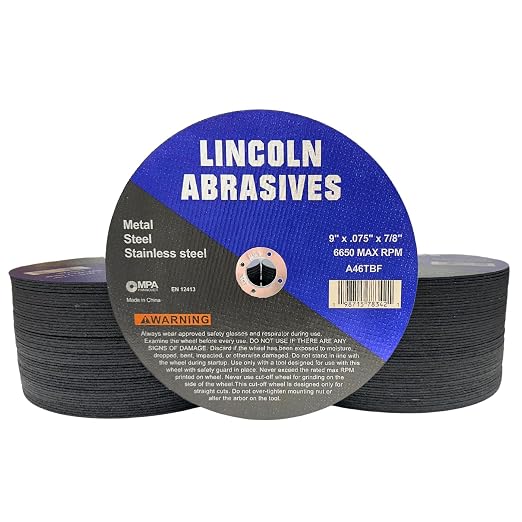 100-Pack 9" x .075" x 7/8" Cut-Off Wheel Metal & Stainless Steel