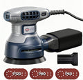 5-Inch Random Orbital Sander, 3Amp Electric Corded Palm Sander with 6 Speeds (6000-13000 OPM), Dustless Dust Bag & Vacuum Adapter, 15 Sandpapers for Woodworking, Furniture Refinishing, Paint Removal