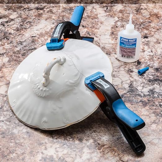 Rockler Bandy Spring Clamps (3-Pair) Easy Squeeze Band Clamps for Thinner Stock & Delicate Moldings One-Handed Operation Medium Nylon Hand Clamps w/Fiberglass