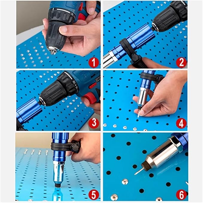 Electric Rivet Gun 2.4mm-4.8mm nut gun drill adapter Cordless riveting tool Insert Pull Tool(Metal version)