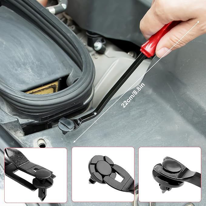 3 Pcs Clip Pliers and Fastener Remover,Clip Removal Tool Panel Clip Removal Pliers Car Trim Rivet Removal Pry Tool Repair Kit for Automotive Door Panel,Upholstery,Dashboard Red
