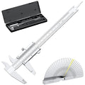 HDLNKAK Vernier Caliper 6 Inch + Stainless Steel Feeler Gauge 32 Blade, 6" Stainless Steel Non Digital Caliper, 0-6Inch/0-150mm，0.02mm/0.001" High Precision Caliper