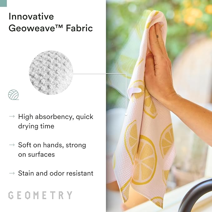 GEOMETRY Spring Kitchen Towels - Quick Dry Microfiber Cloth Spring & Summer Dish Towels for Kitchen Drying - Premium Quick Dry Towel - Banana Bliss, 18" x 30" - 2-Pack