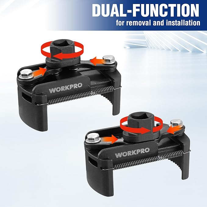 WORKPRO Universal Oil Filter Wrench (60-80mm) Adjustable with Auto-Clamp Spring, Oil Filter Removal Tool, Oil Filter Change Set, Ideal for Engine Filters, Conduit, & Fittings
