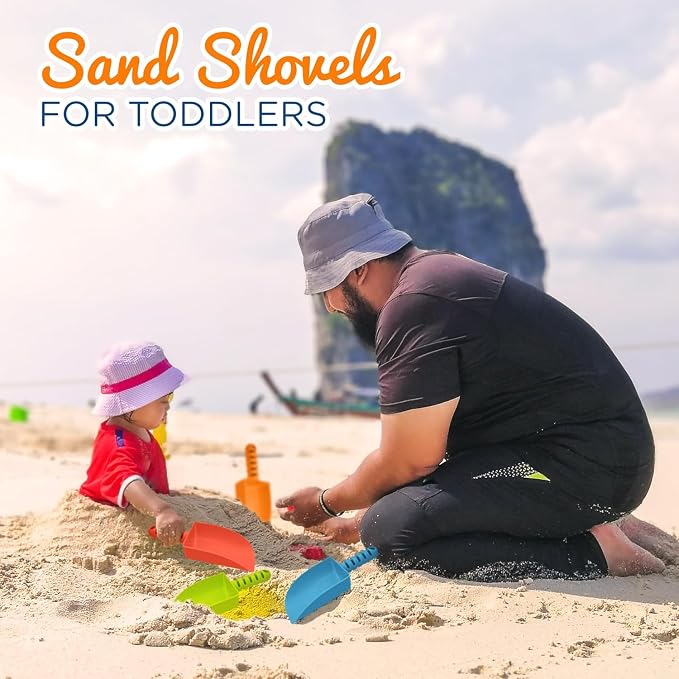 4E's Novelty Sand Shovel for Kids 36 Bulk Pack Heavy Duty Plastic Beach Shovels - for Planting, Toddler Digging & Garden Tool, Sandbox Toys, Easter Toys, End of Year Student Gifts from Teacher