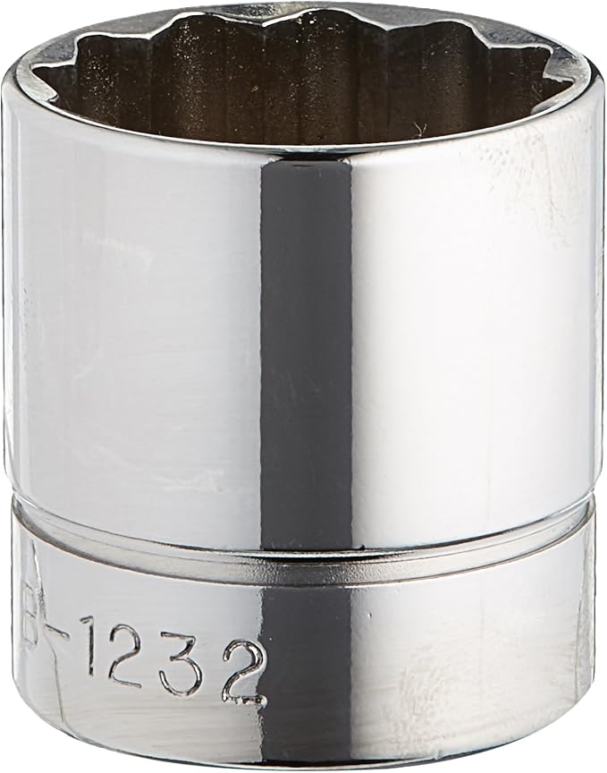 Williams JHWB-1232 3/8-Inch Drive Shallow Socket, 12 Point SAE, 1-Inch, High-Polished Chrome Finish