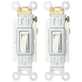Baomain 2-Pack 15 Amp Toggle Light Switch, 3-Way, Residential/Commercial Grade, On/Off Switch, Glossy White, UL Certified