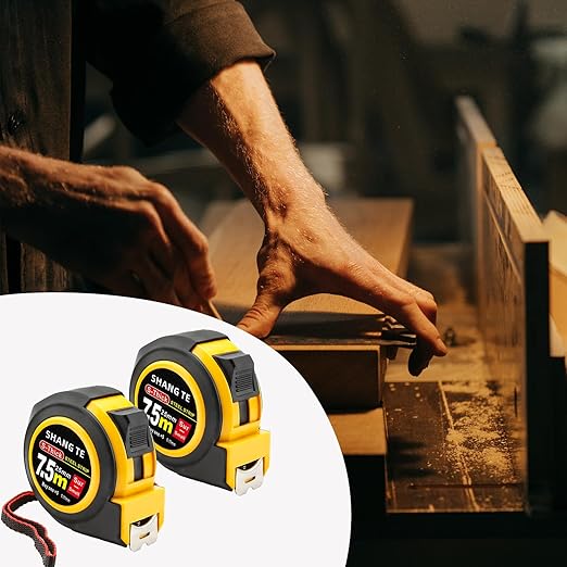 2 Packs Tape Measure 25 ft, Steel Measuring Tape Retractable, 25-Foot Basics Self-Locking Measurement Auto Lock Tape Rule Imperial/Metric Tape Measure for Body Measurements Handicraftsman