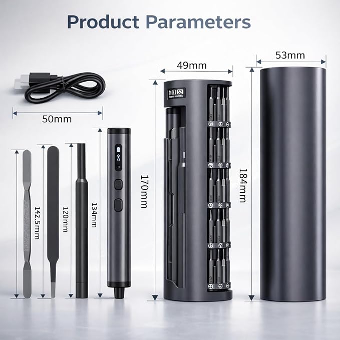 Mini Electric Precision Screwdriver Set, 78 in 1 Cordless Repair Kit with OLED Display, USB-C Rechargeable, 72 S2 Steel Magnetic Bits for Phone, Laptop, Watch & Electronics Repair