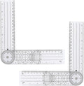 2Pcs Clear Plastic Goniometer Quick Angle Protractor Angle Finder Angle Ruler Can Rotate 360 Degree 7'' Arms Measuring Tool for School Office Measuring