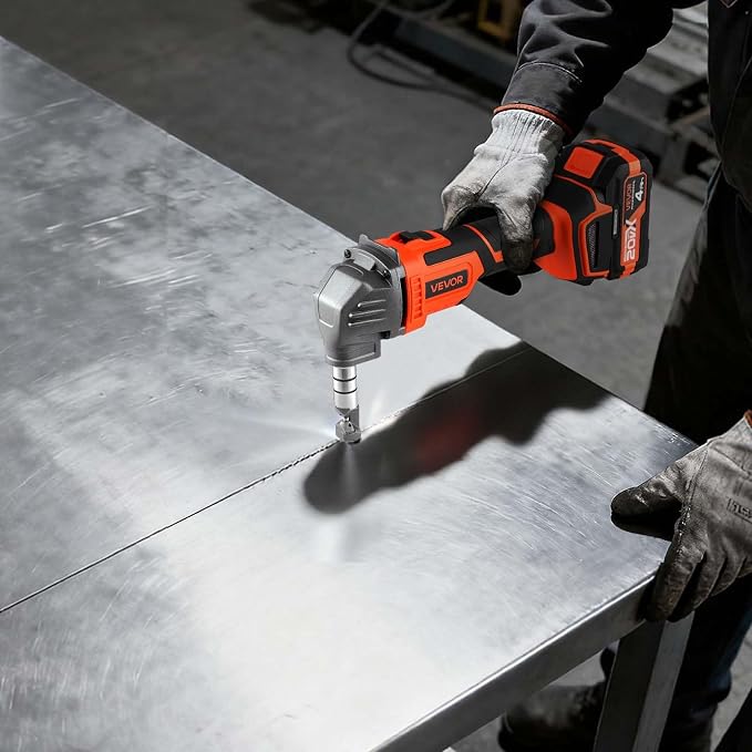 VEVOR Cordless Metal Nibbler, with 20 V 4000 mAh Battery, 2200 RPM Efficient Brushless Motor, Electric Nibbler Metal Cutter with Plastic Carrying Case for Cutting Steel Sheet and Aluminum Sheet