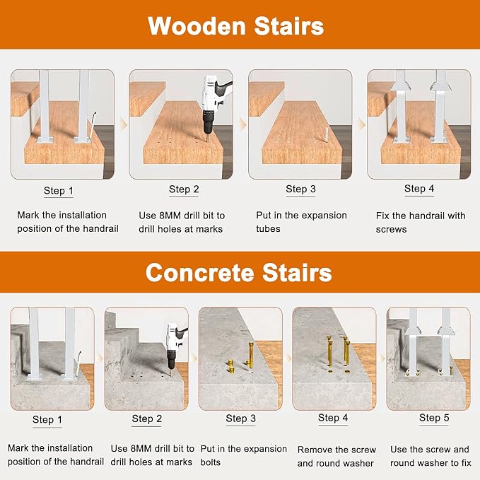 U-Shaped Stair Handrail, White Wrought Iron Hand Rails Decorative Railing for Indoor Stairs, Porch Deck Loft Corridor Safety Non-Slip Support Poles, with Diamond Pattern (White/3FT/90CM)