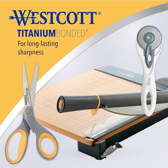 Westcott 2 Titanium Bonded Scissors and 2 Ceramic Utility Cutters, 4-Pack