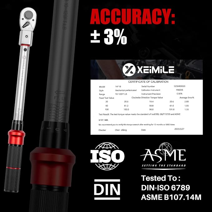 Adjustable Open End Torque Wrench 1/2" Drive-10-120 Ft-Lb for HVAC | 40MM 1/2 Inch Pound Torque Wrench(13.6-162.6Nm), Interchangeable Jaw&Ratchet Head for Car Moto Narrow Pipeline DIY