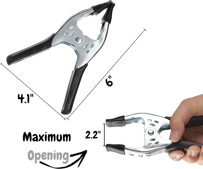 Mr. Pen- Spring Clamps, 2 Pack, 6 Inches, Heavy Duty, Metal, Spring Clips
