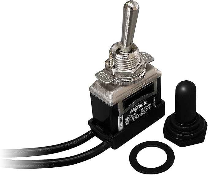 25 PCS Heavy Duty Toggle Switch 20/15A 125/277V, 2 HP with Waterproof Rubber Boot UL cUL Certified
