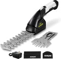 Sun Joe 2 in 1 Cordless 7.2V Handheld 4" Grass Shear and 6" Hedge Trimmer, Battery Powered, Built-in Safety Switch and Blade Safety Cover