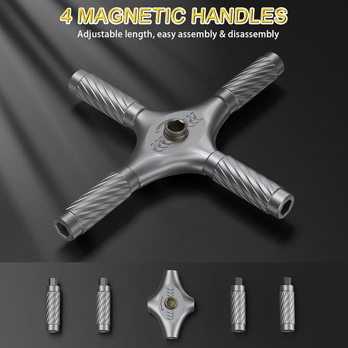 T Handle Ratchet Screwdriver Set with 4 Handles for Home,Auto,Bike,Eyeglass