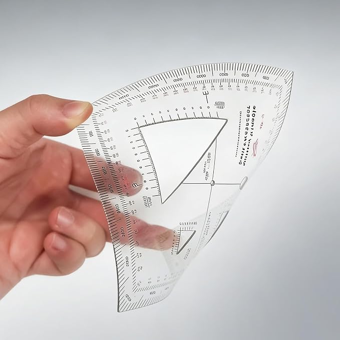 5-Inch Military Map Protractor, UTM/MGRS Coordinate Scale for Land Navigation, Grid Coordinate Reader and Map Reading Tool, 5 x 5 Inches