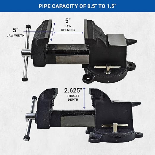 Yost Vises 905-AS 5" Heavy Duty Steel Bench Vise
