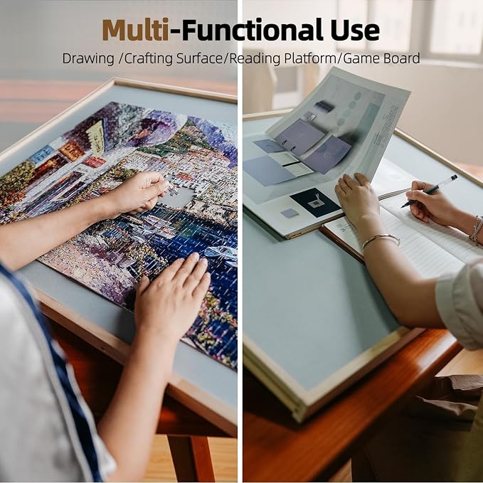 ALL4JIG 2000 Pieces 2-in-1 Tilting&Rotating Puzzle Board for Adults,Wooden Jigsaw Puzzle Table with 4 Drawers, 28.5 "x40.16 Portable Board with Lazy Susan and Cover,with a Tabletop Easel-Style Tilt