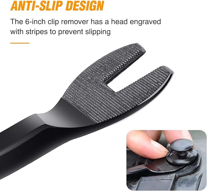 GOOACC Car Panel/Upholstery Remover Ergonomic Stainless Steel Fastener Remover - Easily Removes Plastic Fasteners Reduces Damage to Panels and Loss of Clips Blue