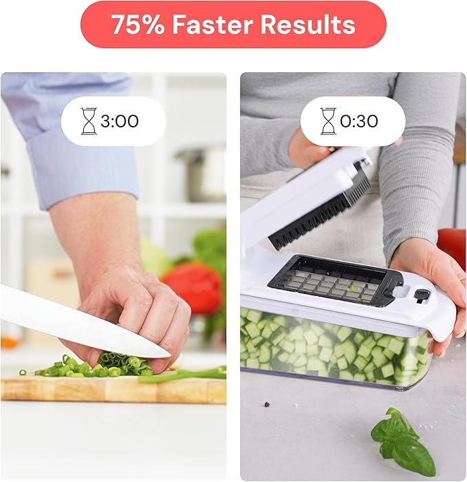 Fullstar The Original Pro Chopper - Vegetable Chopper and Spiralizer, Food Chopper with Container, Fruit Slicer, Kitchen Gadgets & Gifts, Home Essentials (9 in 1, Silver)