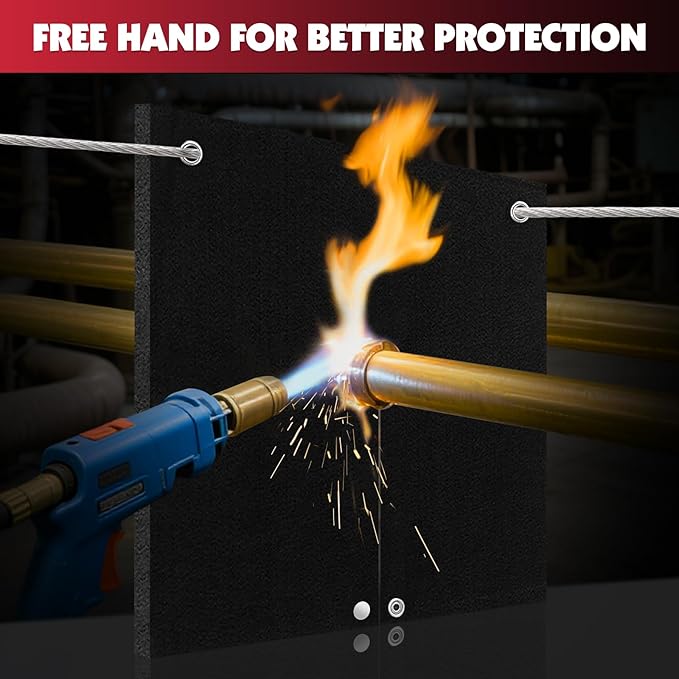 HVAC Tools Welding Blanket Fireproof, 1/5in(5mm) Opening Shape Soldering Mat, Welding Shield for Torch, Flame Protector, Welding Pad for Plumbing, Solder Plumbers HVAC Torch Protector