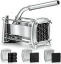 Sopito Professional Stainless Steel French Fry Cutter, 3 Blades (1/2", 3/8", 1/4") for Potatoes, Carrots, Apples, Commercial & Home Use
