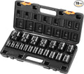 VEVOR Impact Drive Socket Set 1/2 Inches 19 Piece Impact Sockets SAE, Standard Socket Assortment, (3/8 Inches to 1-1/2 Inches) 6-point Hex Sockets