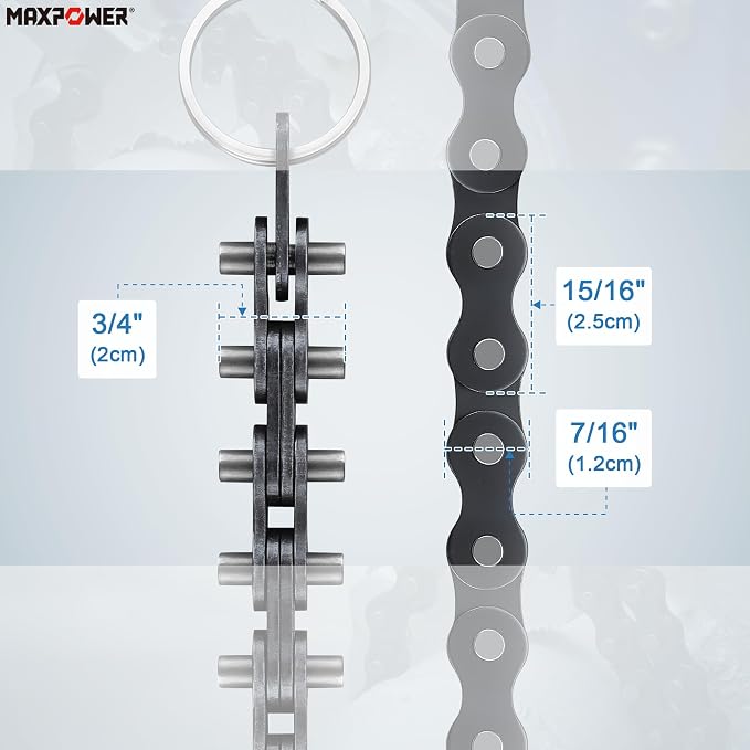 MAXPOWER 24 inch Chain Wrench, 6.3" Pipe Capacity, I-Beam Handle | Heavy Duty Chain Pipe Wrench with 22" Chain, Ideal for Plumbing, Large Pipes Fittings, Industrial Oil Filters