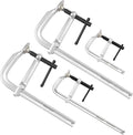 MAXPOWER 4-pieces Light Duty F Clamps Set, Jaw Opening 4" 8" 8" 12"
