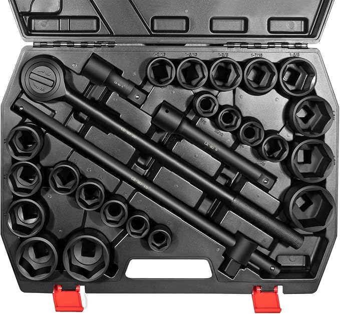 27 PCS Master Impact Socket Set 3/4-Inch-Drive Jumbo Impact Socket Set,Standard SAE (7/8" to 2") and Metric (22 to 50 mm) Size Socket Set with Extension