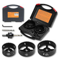 Bi-Metal Hole Saw Kit for Wood, Metal and Plastic, 3PCS Hole Saw Set with Case, Fast Chip Removal, Smooth Flat Drilling Edge, Lightweight & Portable (Black)