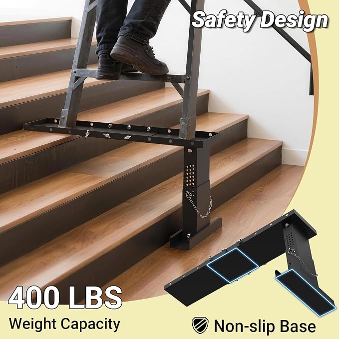 Ladder Extender Extra-Long, Heavy Duty Ladder Leveler | 400LBS Weight Capacity | 20.5" - 36.2" Adjustable Length & 13.1”-19.3” Height Range, Fit for Single Ladders & Extension Ladders