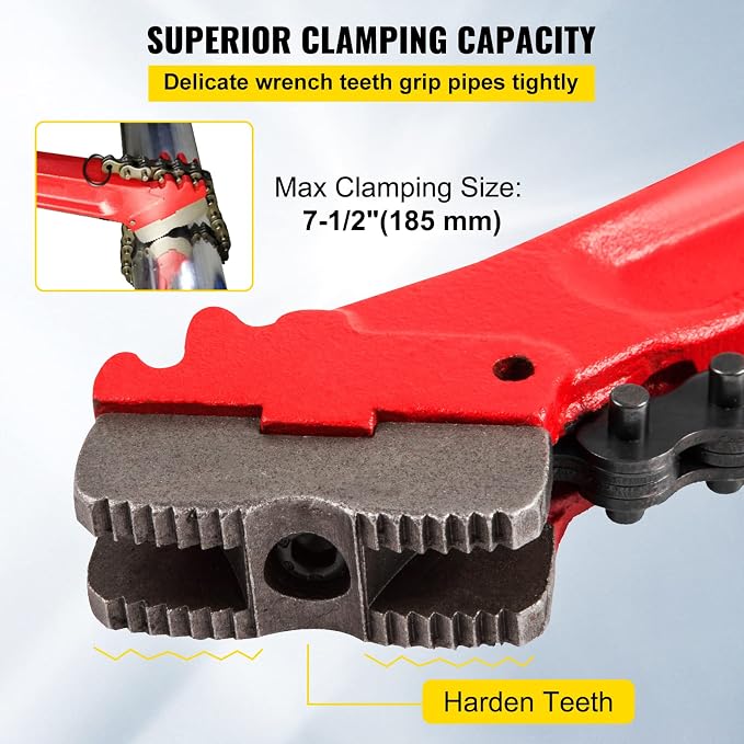 Mophorn Heavy Duty Oil Filter Chain Wrench, 36 inch, Double-Jaw & Anti-Skip Teeth, Ergonomic Handle, Rustproof Chain 30 inch