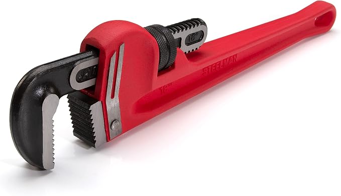 Steelman 60881 18-Inch Heavy-Duty Cast Iron Straight Handle Pipe Wrench