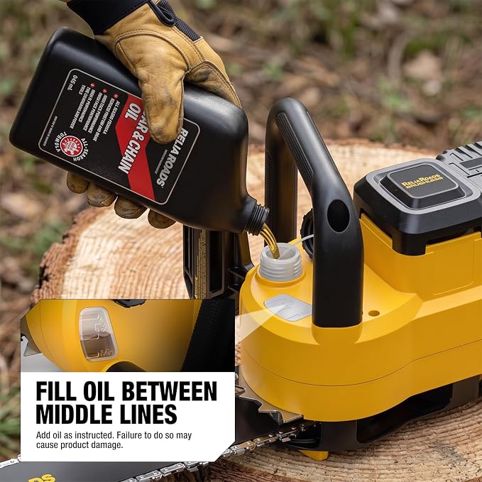 ReliaRoads 16-Inch Brushless Chainsaw, 40V (2 x 20V MAX) Cordless Battery Powered Chain Saw Kit (Includes 2 Chains) Compatible DeWALT Battery for Wood/Tree Cutting and Pruning (Battery Not Included)