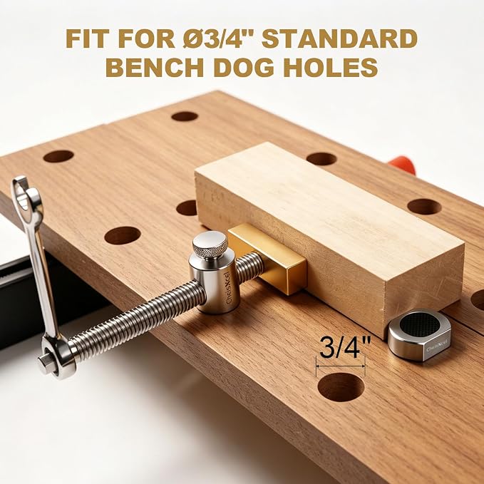 12pcs 3/4" Bench Dog Clamp Fixed Bolt for Woodworking