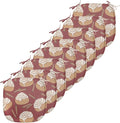 Lunarable Cinnamon Chair Seating Cushion Set of 8, Digitally Generated Delicious Cinnamon Rolls Dessert Patisserie Themed, Anti-Slip Seat Padding for Kitchen & Patio, 16"x16", Pale Maroon and Cocoa