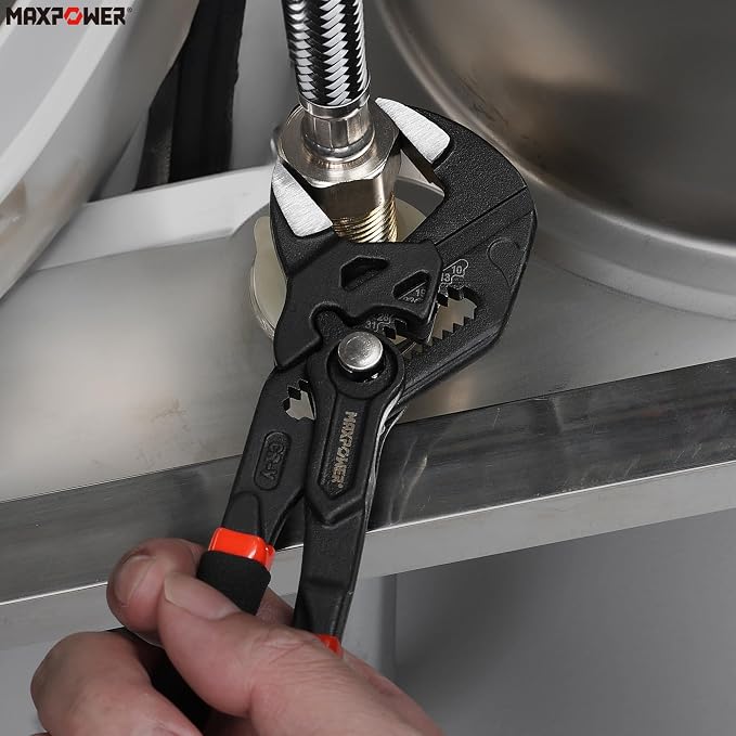 MAXPOWER 7 inch Mini Pliers Wrench, 1.57 inch Jaw Opening, Smooth Jaws