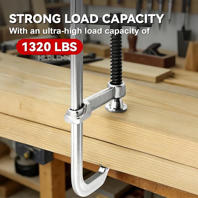 4-Pack 12-Inch F-Clamps for Welding, 4-3/4 Inch Throat Depth 1320 lbs Load Capacity, Heavy-Duty Bar Clamps Woodworking & Metalworking, All-Steel Construction