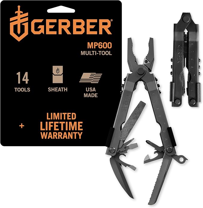 Gerber Gear MP600 Multi-Plier Multitool – Made in USA – Blunt Nose, Black