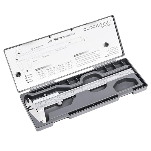 Clockwise Tools Vernier Caliper, DVLR-0605D 0-6 Inch/150 mm, Inch/Metric Conversion, Stainless Steel