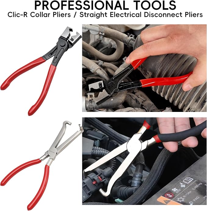 WISEUP 17pcs Hose Clamp Pliers Set, Hose Clamp Removal Tool