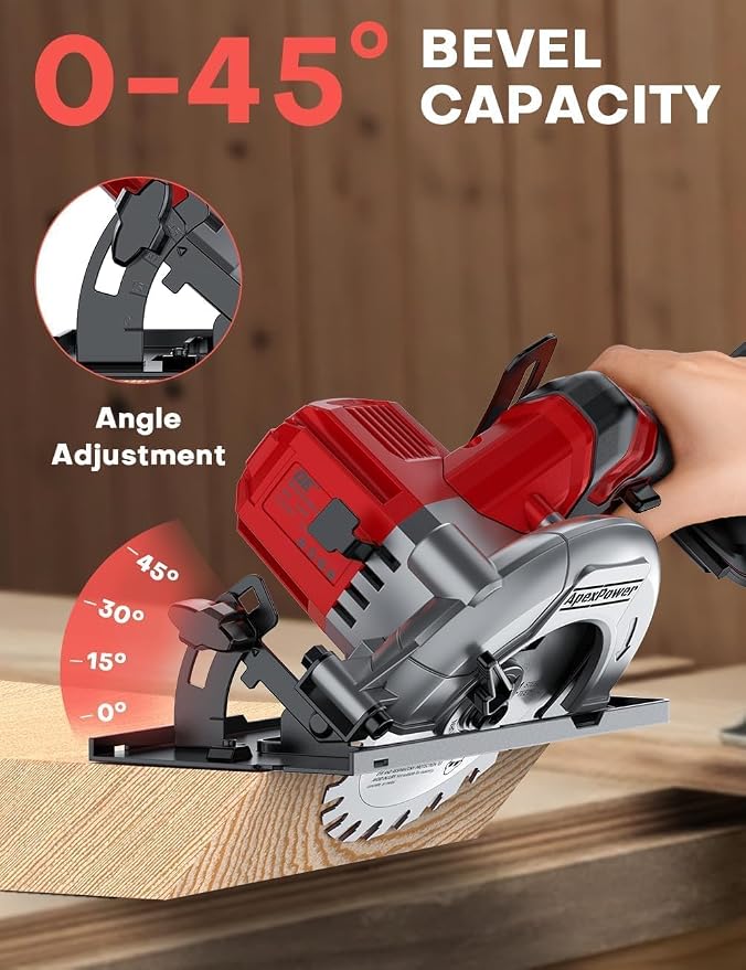 Brushless Cordless Circular Saw, for Milwaukee M18 Battery, 6-Inch Aluminum Alloy Blade, 5900 RPM, 4.2 Lbs Lightweight, Cutting Depth 2-1/20" (90°), 0-90° Bevel, Hex Wrench, Rip Guide, for Wood, PVC
